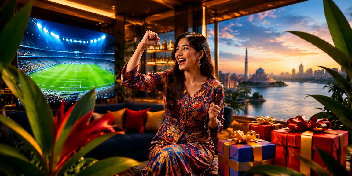 Gambar yang menunjukkan promosi bonus deposit di Putrajaya dengan corak batik